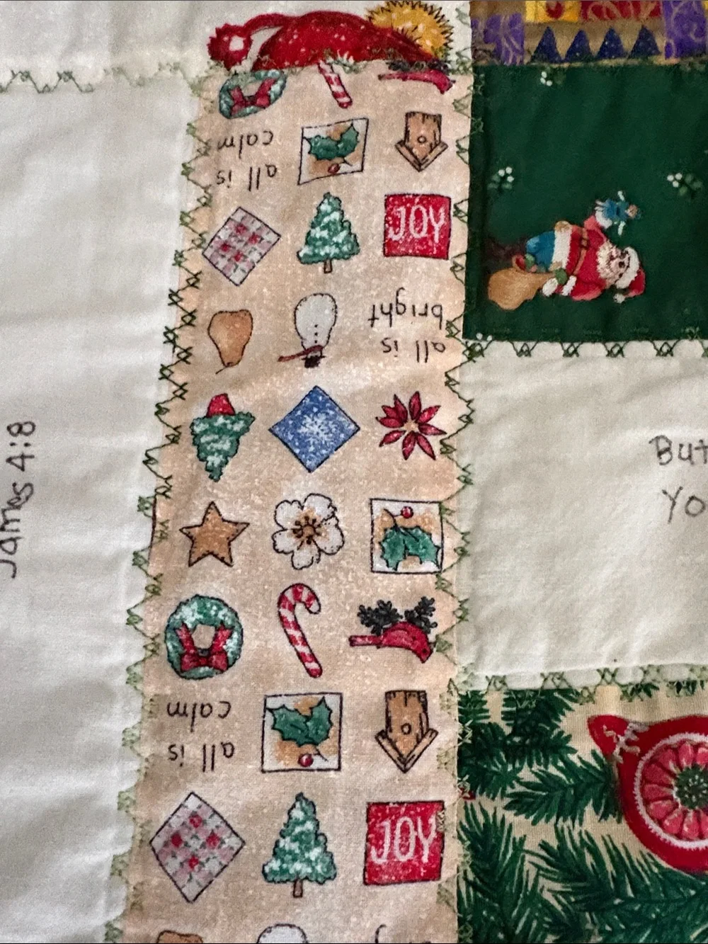 Child’s Reversible Christmas Quilt. Size 55”X 40”.